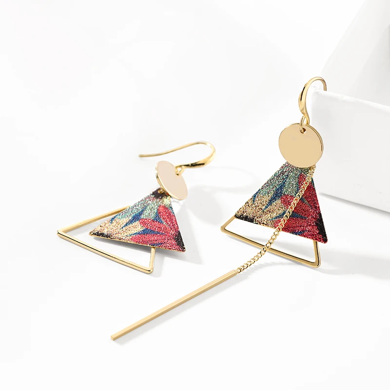 

new latest gold earring designs Fashion jewelry Painted three colors women earrings, Champagne gold