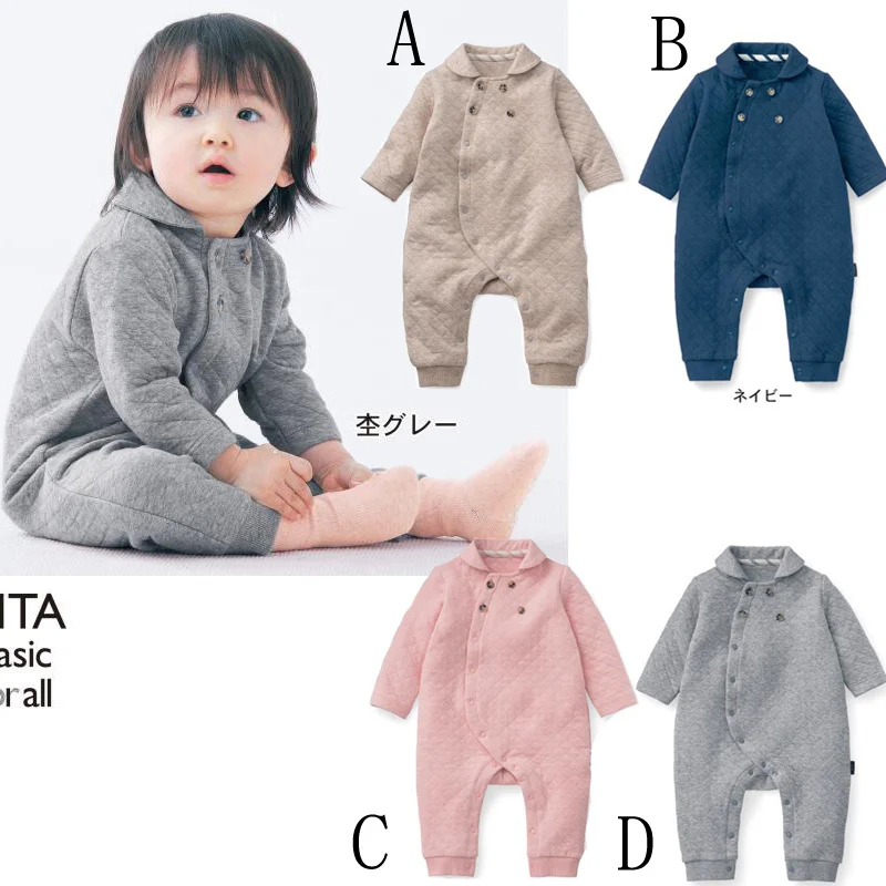 

Fashion Solid Color Newborn Baby Boy Rompers For Shopping, As picture