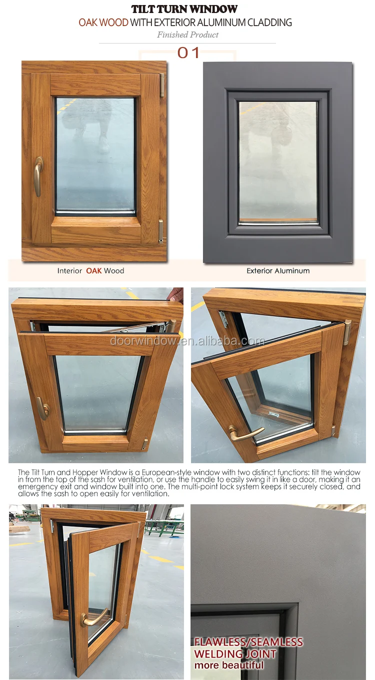 German style OAK wood tilt turn casement windows