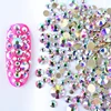 Colorful AB Opal White Glass Crystal Rhinestones Mix Sizes Shiny Flatback 3d Nail Art Decorations