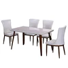 promotion morden room cheap tempered glass cover top dining table kitchen table set