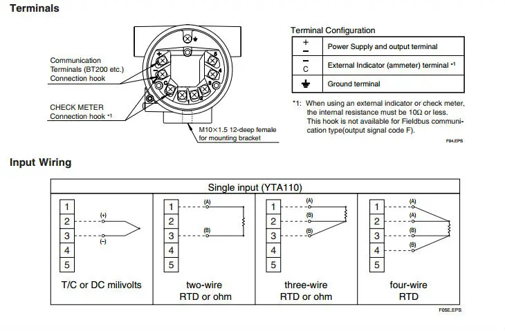 YTA110 yokogawa pt100 temperature transmitter, View pt100 ... hart wiring diagram 