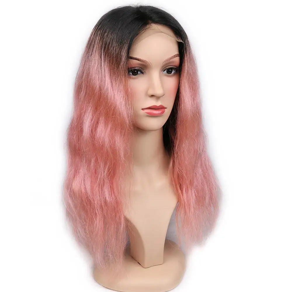 1B/Pink 4*4 Lace Closure Peruvian Water Wave Cheap Human Hair Wigs