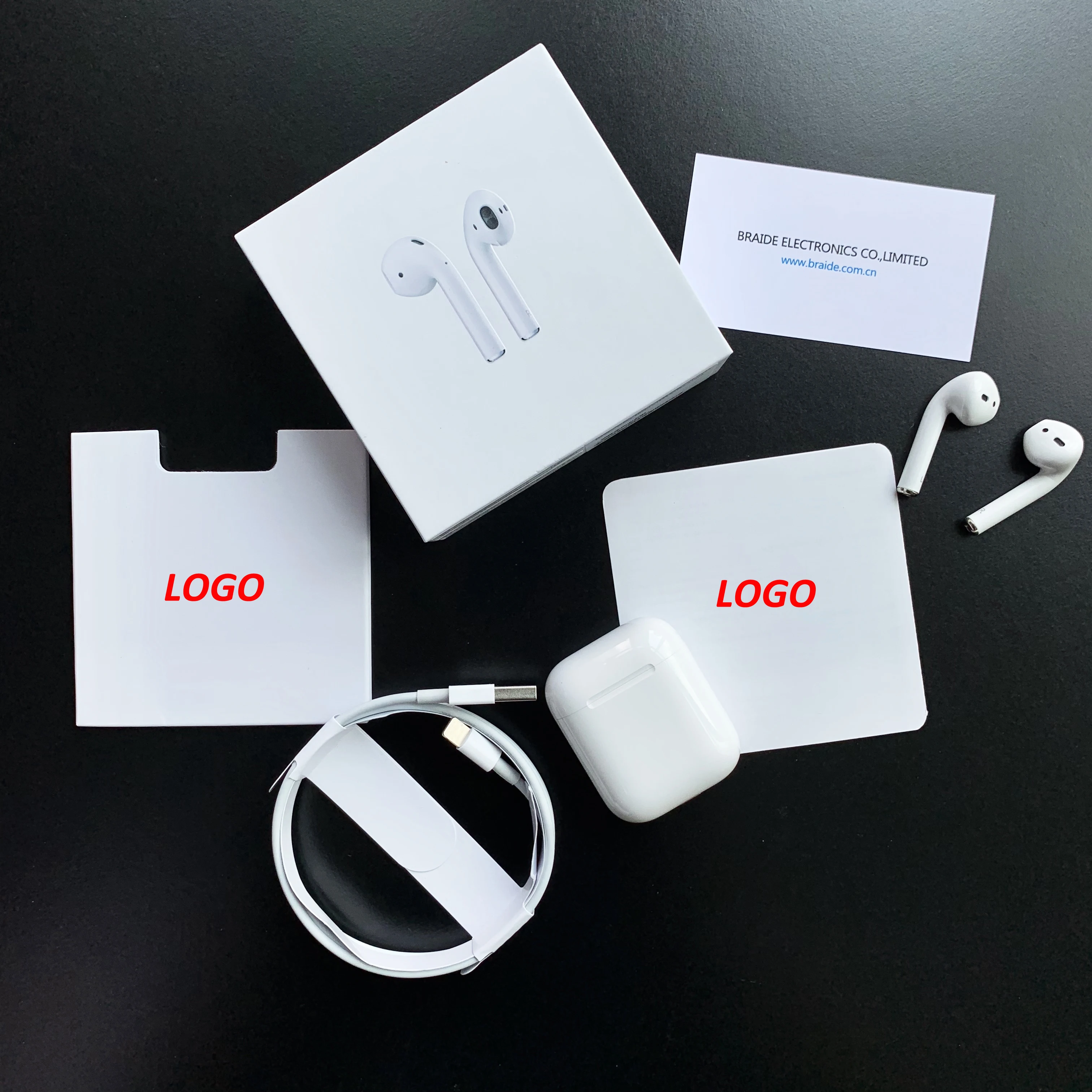 

Highest quality 1:1wireless headset for Apple AP 1:1 wireless earphone.With pop-up animation, White