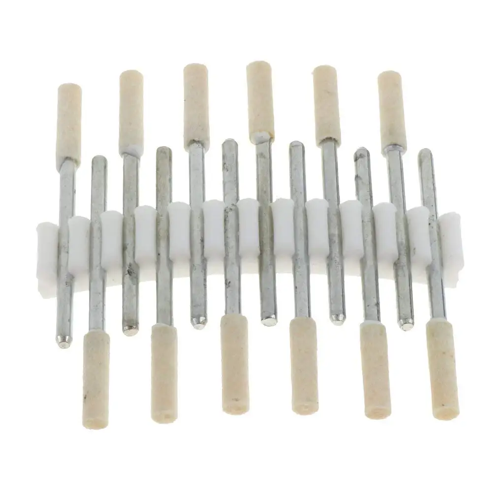 uxcell 12 Pcs 3mm Shank 12mm Cylindrical Felt Bobs for Rotary Tools