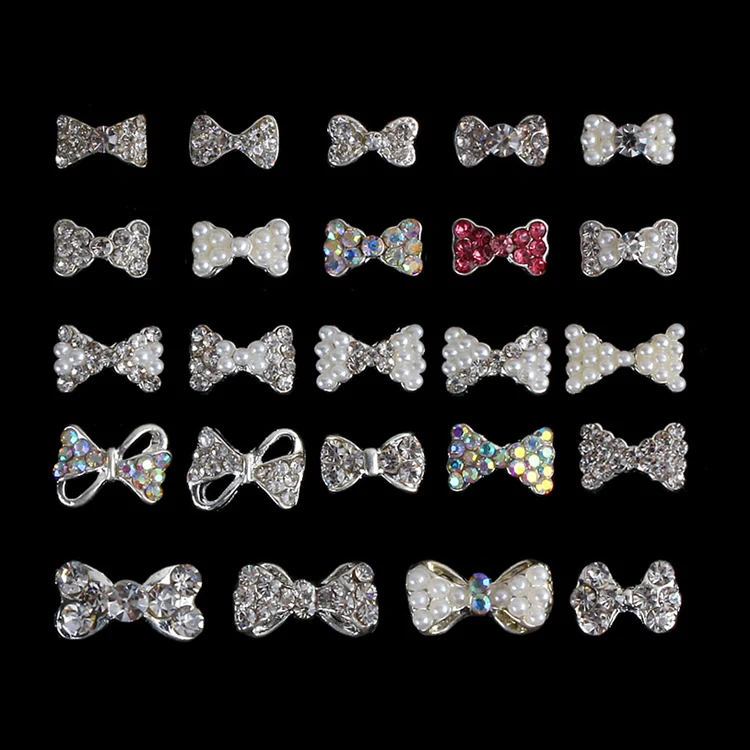 

Factory Direct Hot Sale Nail Art Accessories Wholesale Crystal Rhinestone Bowknot 3D Nail Art, Same with pic or customized