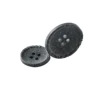 Dark Grey color Global Recycled Standard Material Bamboo Grain Sawing Wood Powder polyester plastic resin garment buttons