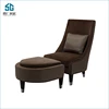 American style solid wood fabric single back tiger lounge sofa chair for lounge room