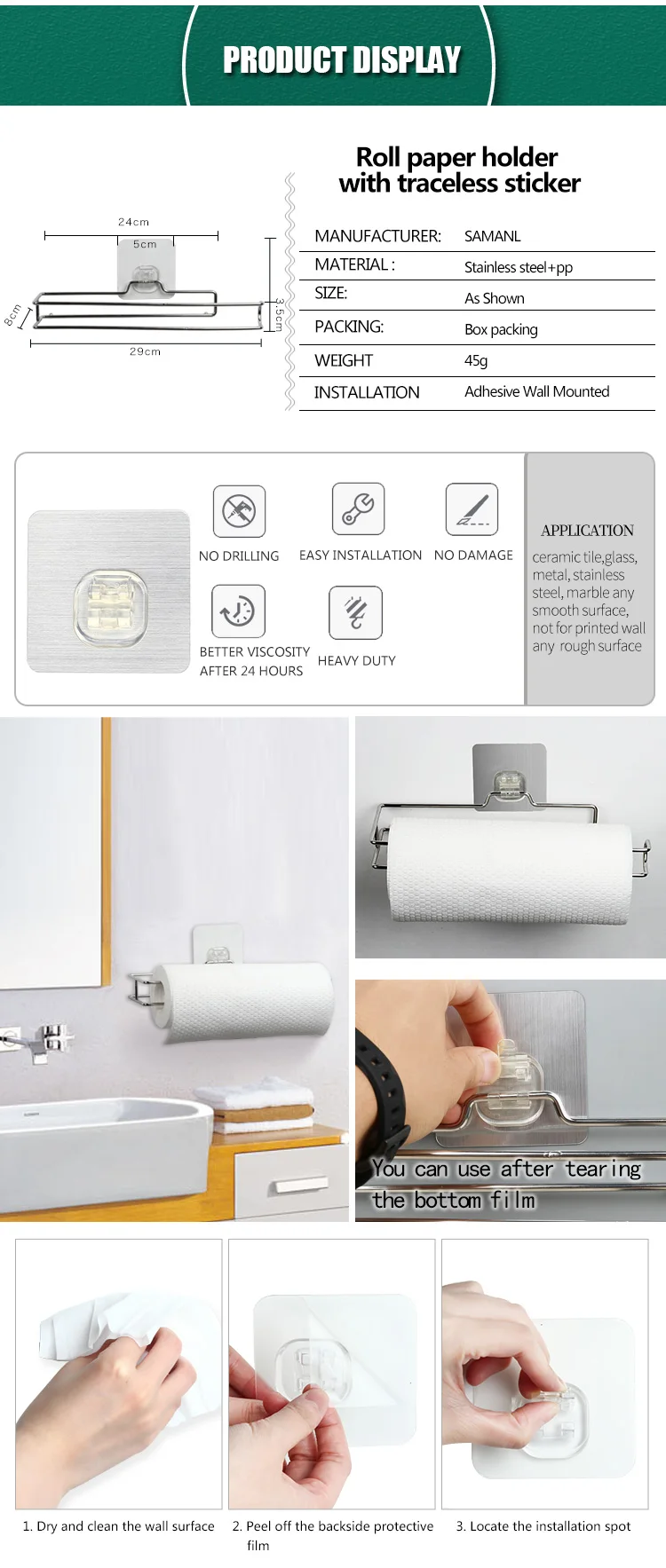 2019 Cheap Stainless Steel Tissue Holder Wholesale Industrial Iron Pipe