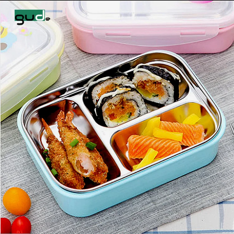

800ML 3-conpartment Kids stainless steel lunch box 304 Bento container