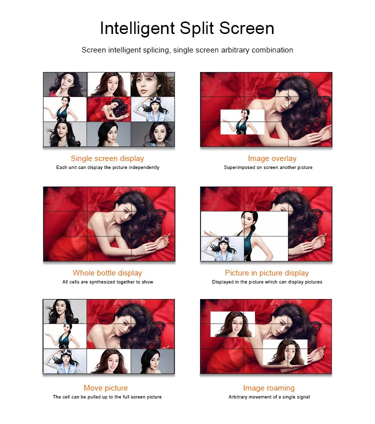 2x2 55 inch 3.5mm bezel LCD TV video wall