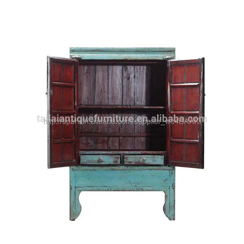 Rojo chino antiguo gabinete de la boda/armario-Armarios y baúles para