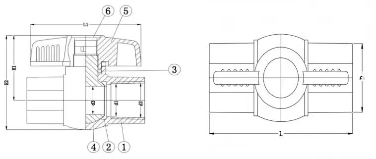 1.5 Inch 1 Inch Octagonal Long Handle PVC UPVC Plastic Ball Valve Price List