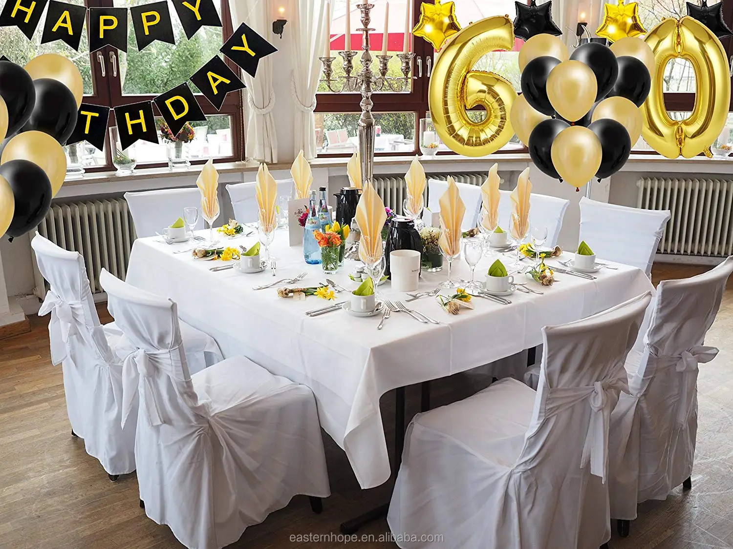 60th Black And Gold Birthday Party Supplies 60th Birthday