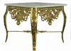 Royal Gilt Brass Square Side Table, Gold Plated Louis X VI Style End Table, Luxury Marble and Copper Lamp Table