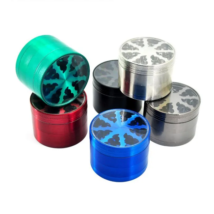 

4 parts high quality zinc alloy grinder dry herb smoke weed pipe mixed color diameter 52MM smoking metal