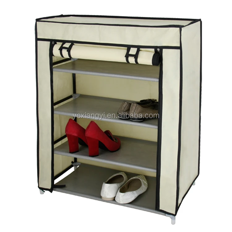 Waterproof Foldable 4 Tiers Home Organizer Shoe Rack With Zipper