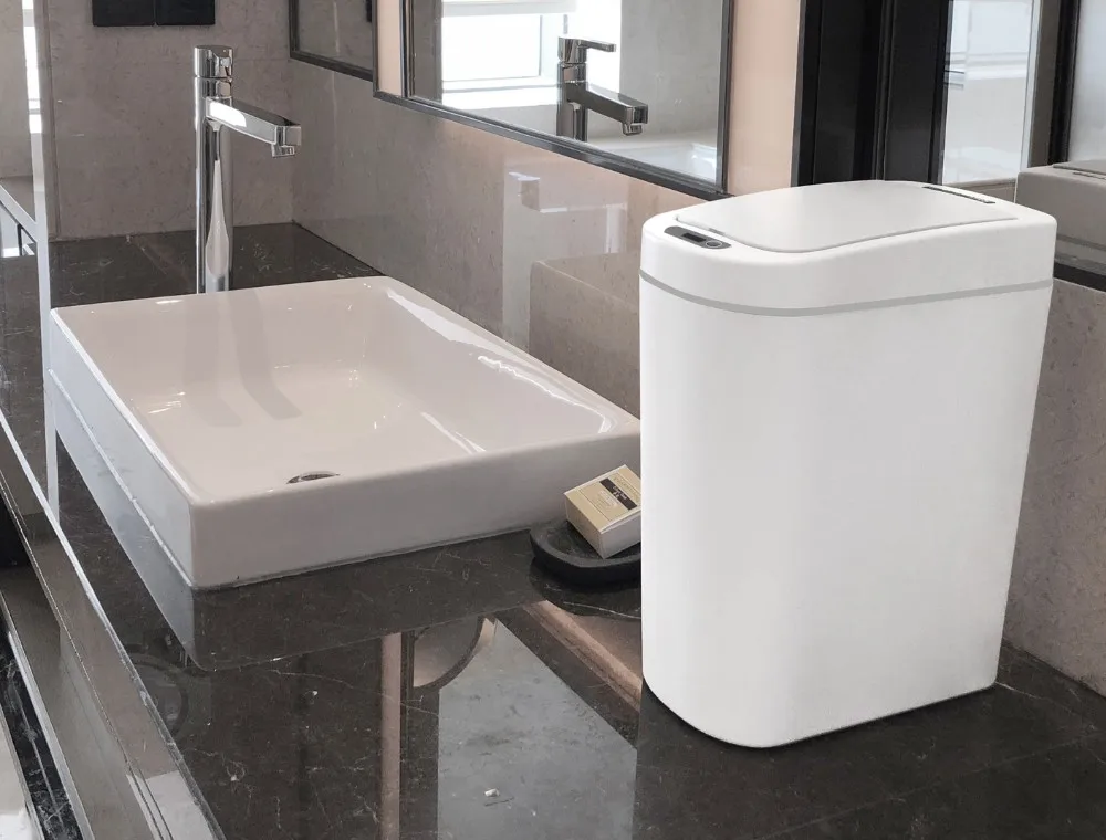 Ninestars 7l Kitchen Sensor Trash Bin Inductive Sensor Abs Lid Square