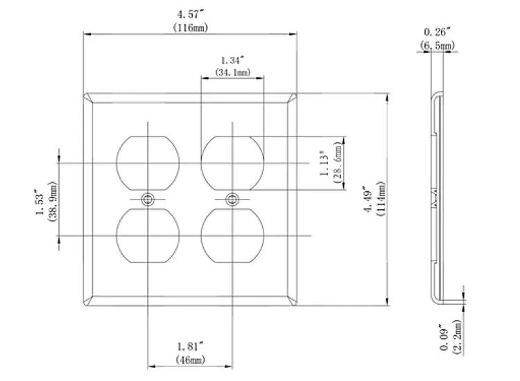 Standard Outlet Plate Dimensions