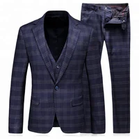 

Slim Fit Bespoke Plaid Checked 3 Piece Men Suit