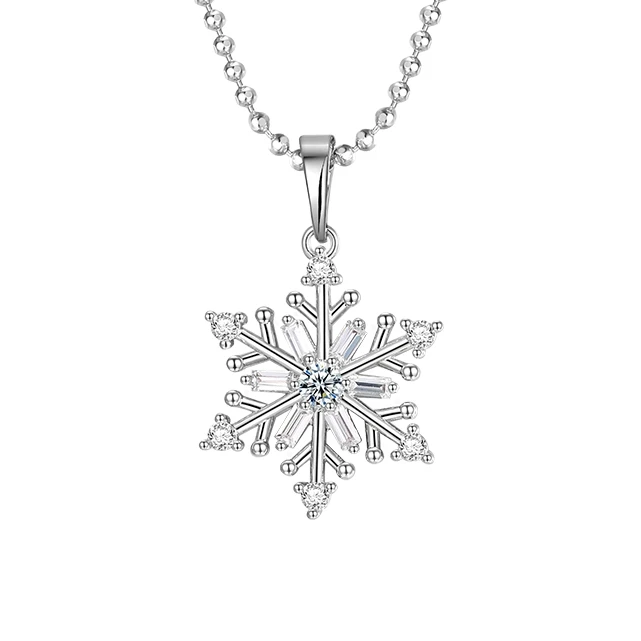 

N185266 xuping snowflake shaped cz fine necklaces jewelry, women latest model necklaces fashion, Rhodium color