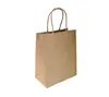 Wholesale cheap recyclable brown bag kraft paper shopping bag with twist handle