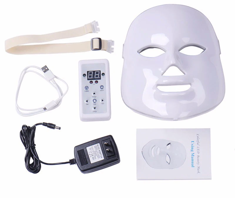 

Facial skin rejuvenation led light therapy mask for face whitening, White
