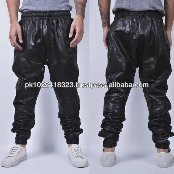 leather jogging pants