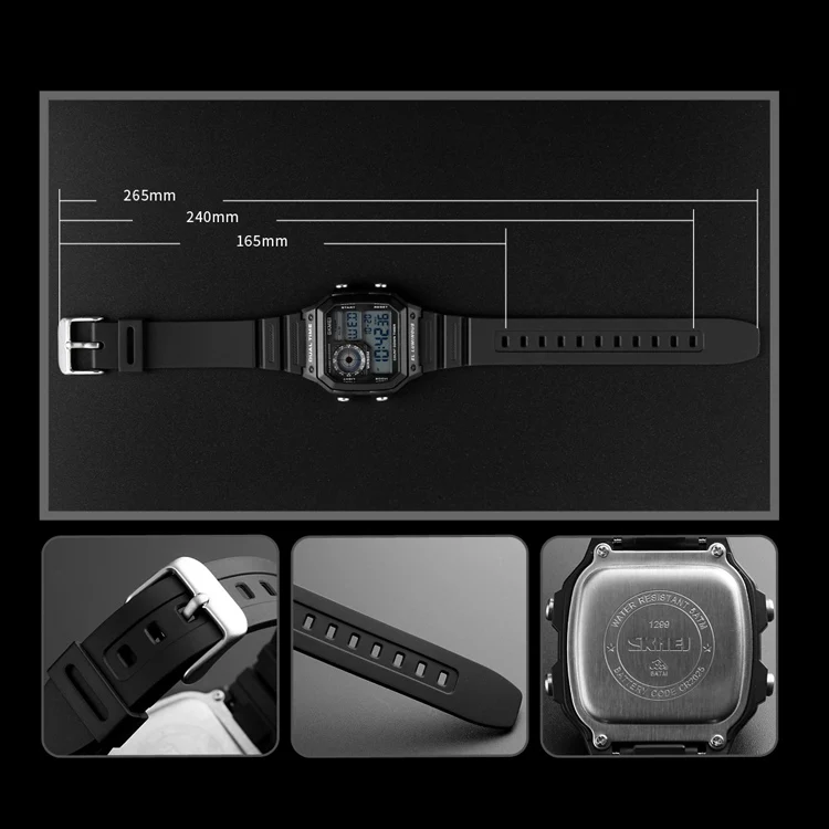 New arrival SKMEI 1299 low cost wrist watch pu band dual time ABS plastic watch water resistant digital sport watches.jpg
