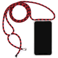 

Hands free shoulder necklace cell phone case with lanyard for iphone x case tpu transparent