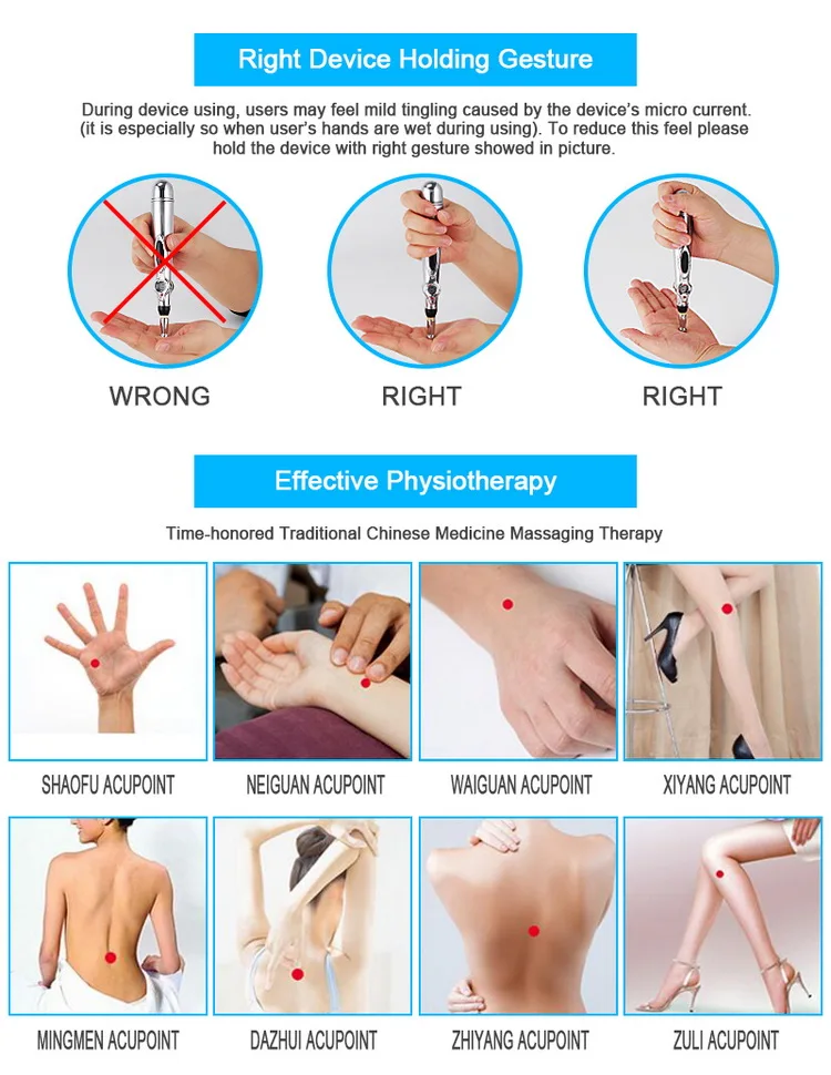 Bio feedback pain relief therapy massage pen electrical acupuncture pen meridian energy pen