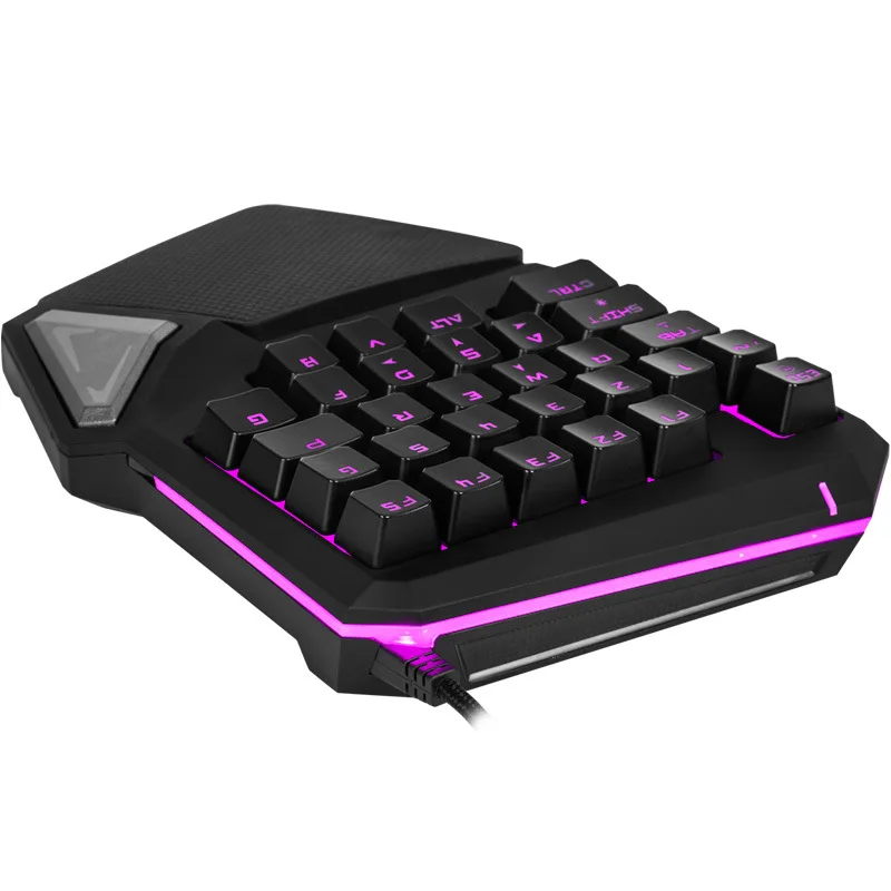 

2018 Hot LED Backlit wired USB single-handed keyboard, Black