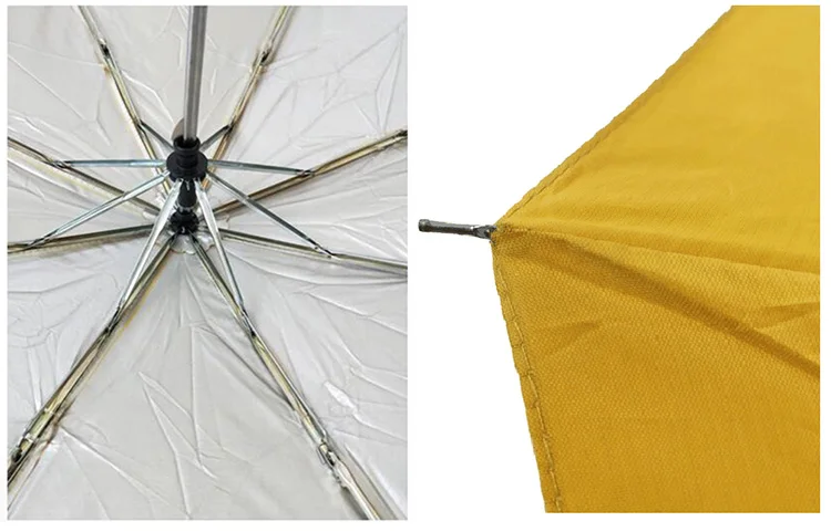 Cheap 3 fold promotion umbrella custom logo with silver coated