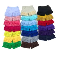 

wholesale Summer kids clothes multicolored cotton shorts solid baby icing ruffle pants