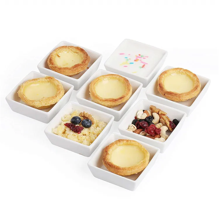 Food grade kitchen fancy baking bowls, cube shape fruit snack  stoneware bowl for banquet 