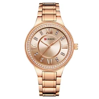 

CURREN Original Luxury Brand Ladies Fashion Crystal Stainless Steel Waterproof Quartz Women Curren 9004 Watch relojes de mujer