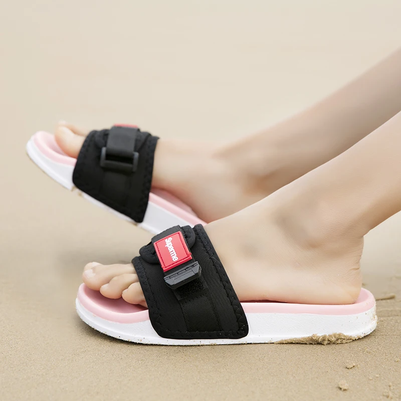 Best Seller Summer Season China Factory Wholesale Designer Strap Black Soft Sole Women Custom 