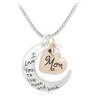 

Fashion Pendant I Love You Moon Shape Moon Necklace For Mothers Day Gifts