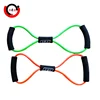 OEM factory custom printed logo X shape natural rubber chest exercises resistance bands