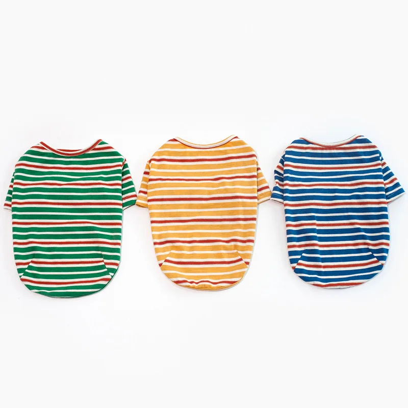

JY482 stripe joker base coat teddy dog clothes pure cotton dog t-shirt