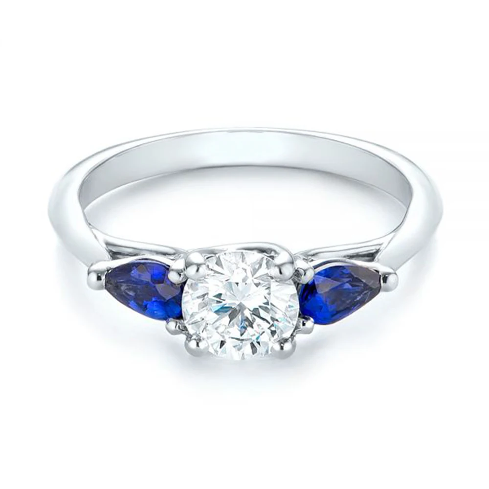 

Zircon White Gold Plated Sterling Silver 925 Rings Jewelry Womens Finger