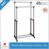 adjustable folding double level iron pipe clothes drying rack stand