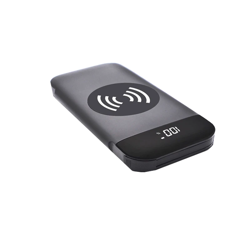 

Nice quality soft built in micro usb and type -c portable qi wireless power bank 10000mah, Black;white