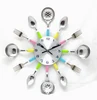 Colorful Kitchen Wall clock with Knife , fork and Spoon hands, Kitchen Decorative wall clock