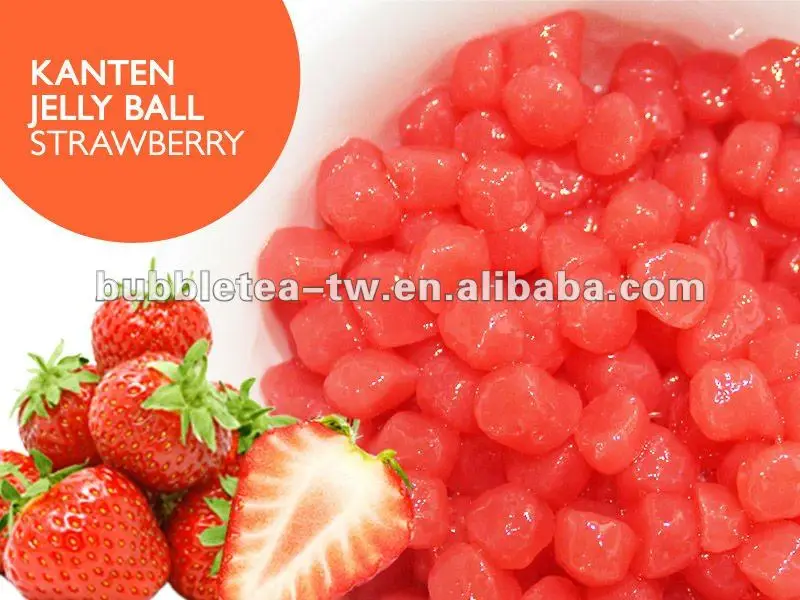 Best Quality Strawberry Kanten Agar Jelly Ball For Bubble Tea Buy