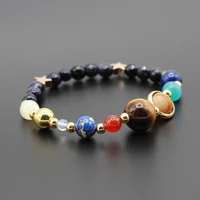 

Universe Galaxy the Eight Planets in the Solar System Guardian Star Natural Stone Beads Bracelet for Women & Men