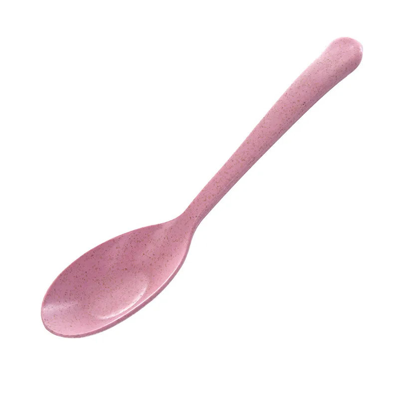 

Factory Price 4 Colors Available Wheat Straw Spoon Reusable Meal Spoons, Blue / green / pink / beige