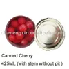 Canned red sour Cherry pitted in syrup (Canned food )
