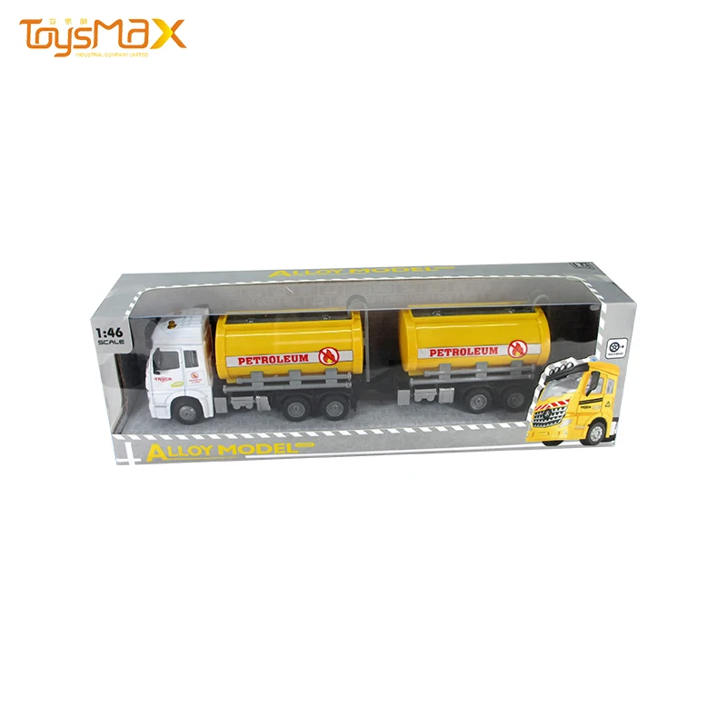 China  New Hot Sale 1:46 Diecast Alloy Toys Truck Trailer Metal Oil Tank Trailer