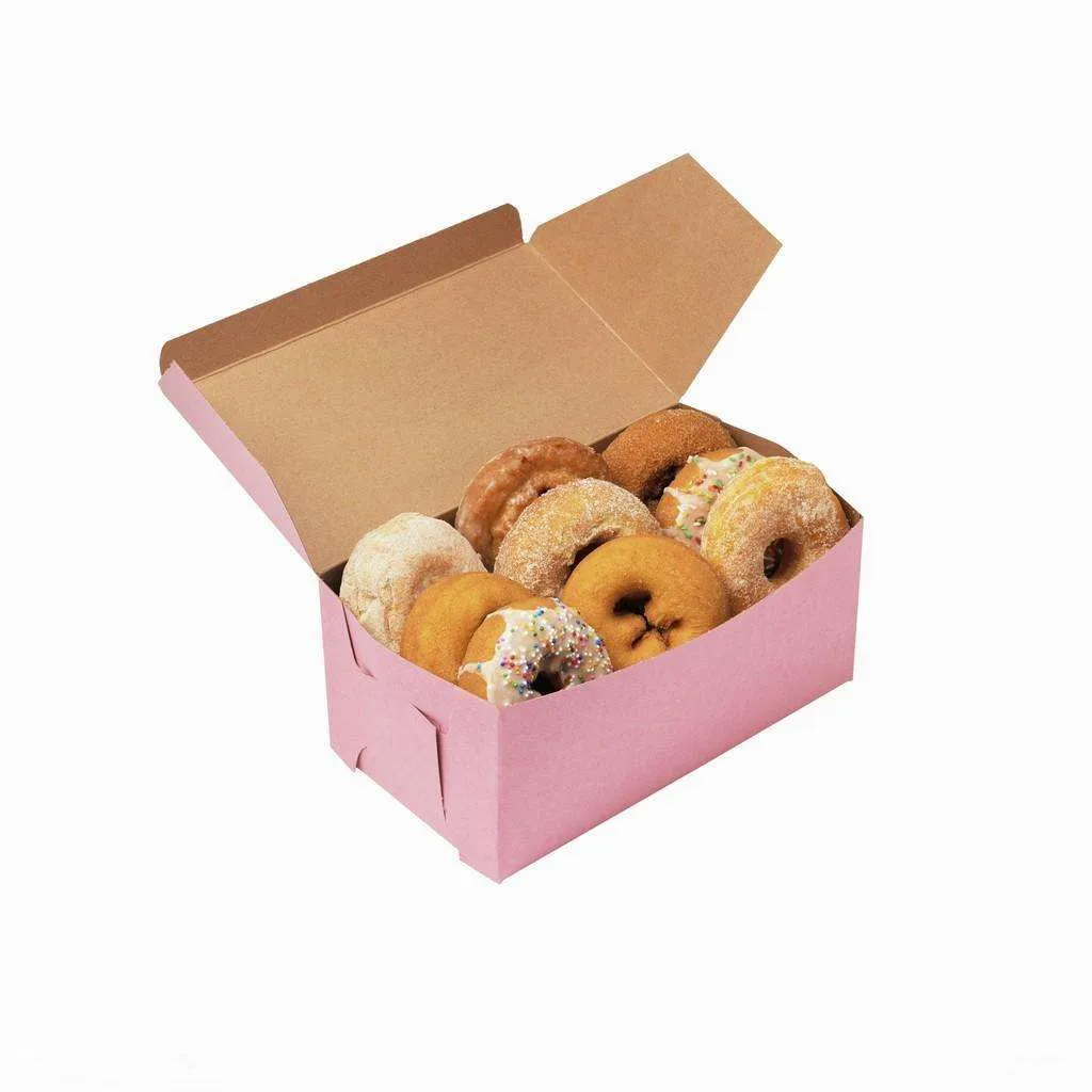 Recycle Corrugated Box Bakery Donut Take Away Food Packaging Boxes